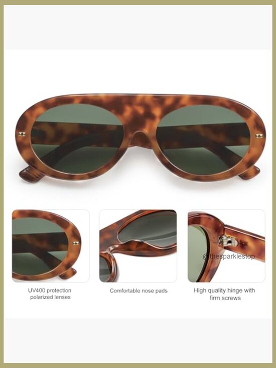 Polarized Sunglasses with Plastic Frame and Oval Lens